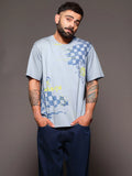 Heavy GSM Placement Print T-Shirt | Blue