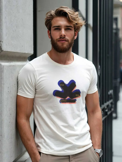 Graphic Print Slim Fit T-Shirt | Off White