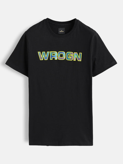 Holographic Transfer Brand Carrier Crew Neck T-Shirt  |  Black