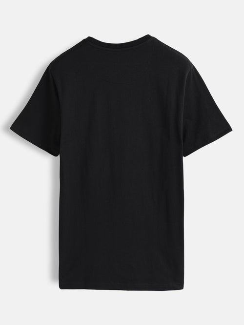 Holographic Transfer Brand Carrier Crew Neck T-Shirt  |  Black