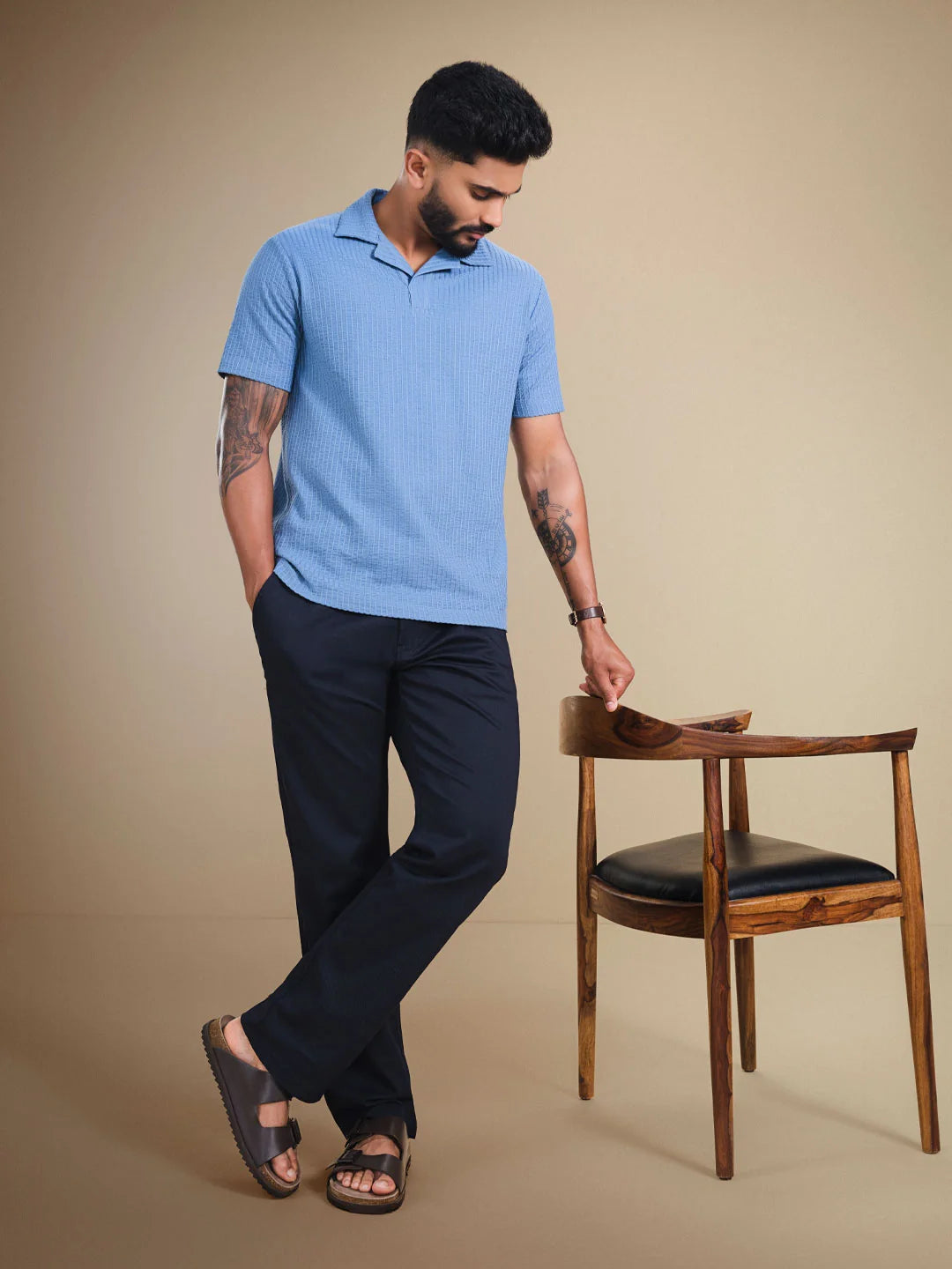 Men's Casual Straight Fit Jogger | Navy Blue