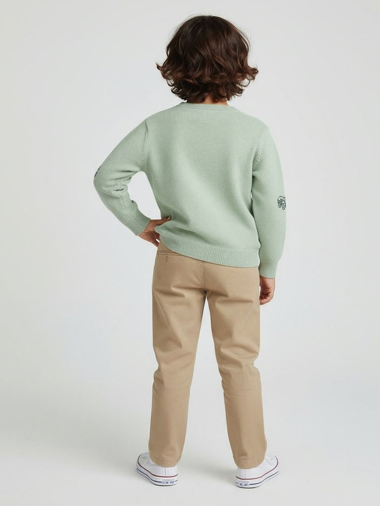 HOP Kids Sage Vehicle Embroidered Sweater