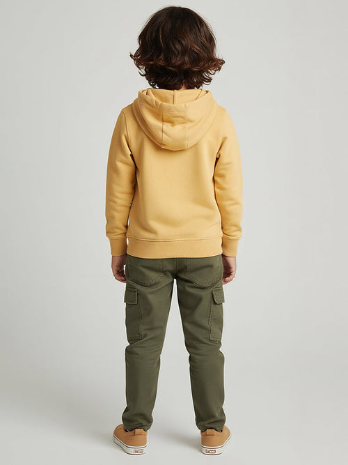 HOP Kids Mustard Teddy Pattern Hoodie