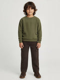 HOP Kids Dark Brown Relaxed-Fit Mid-Rise Cargo Jeans