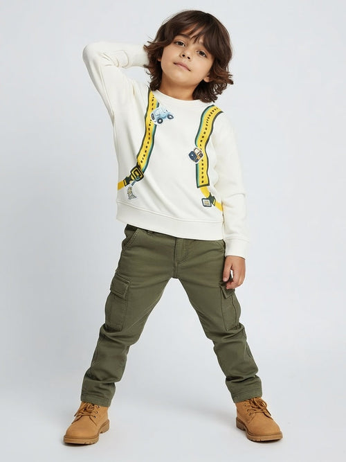 HOP Kids Off-White Printed Cotton-Blend Sweatshirt