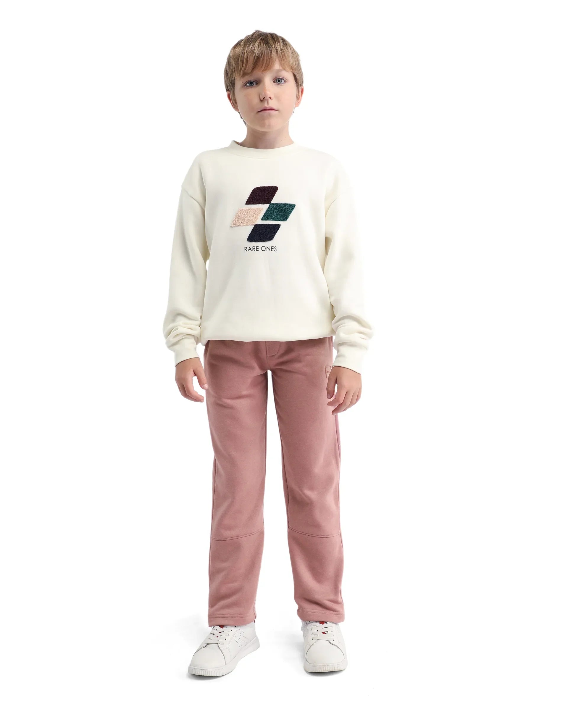 Rare Ones Kids Zaid-B Dusky Pink Cotton Plain Regular Fit Trackpant