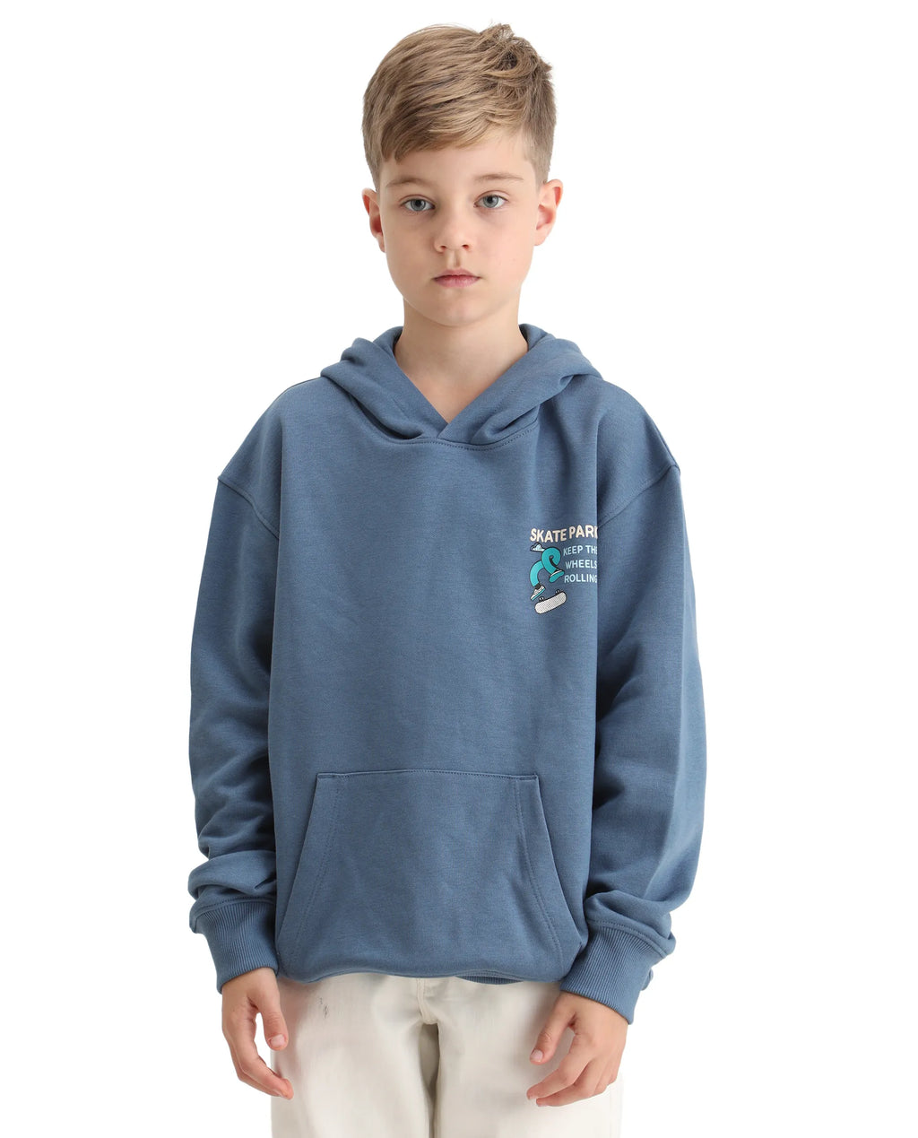 Rare Ones Kids Zaid Dusky Blue Cotton Hd Print Oversized Sweatshirt