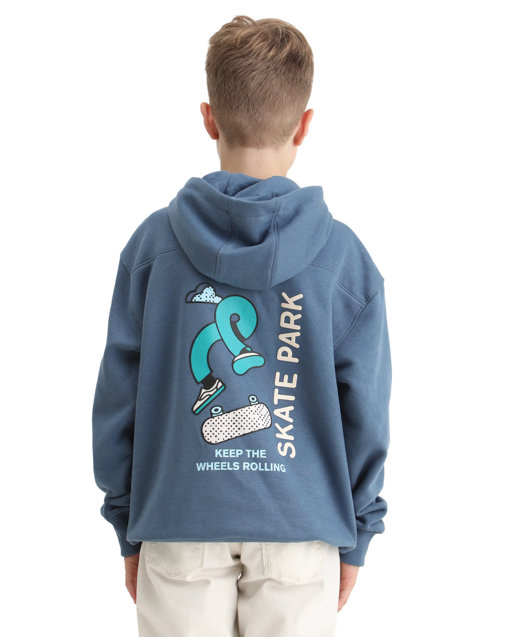 Rare Ones Kids Zaid Dusky Blue Cotton Hd Print Oversized Sweatshirt