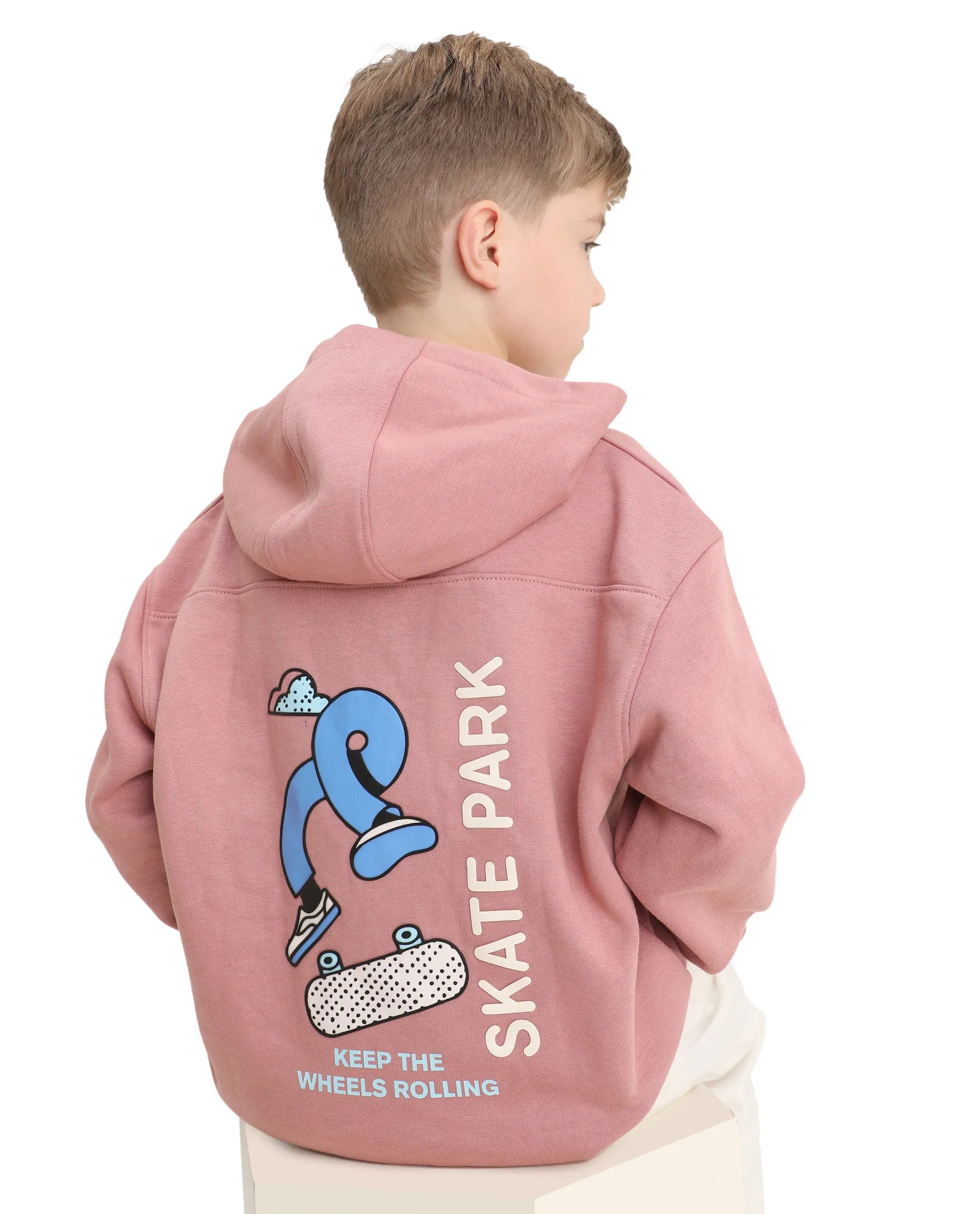 Rare Ones Kids Zaid Dusky Pink Cotton Hd Print Oversized Sweatshirt