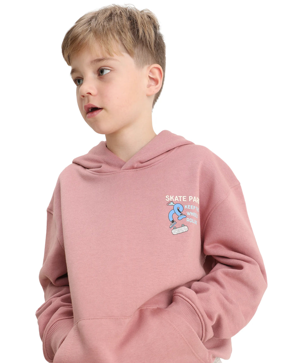 Rare Ones Kids Zaid Dusky Pink Cotton Hd Print Oversized Sweatshirt