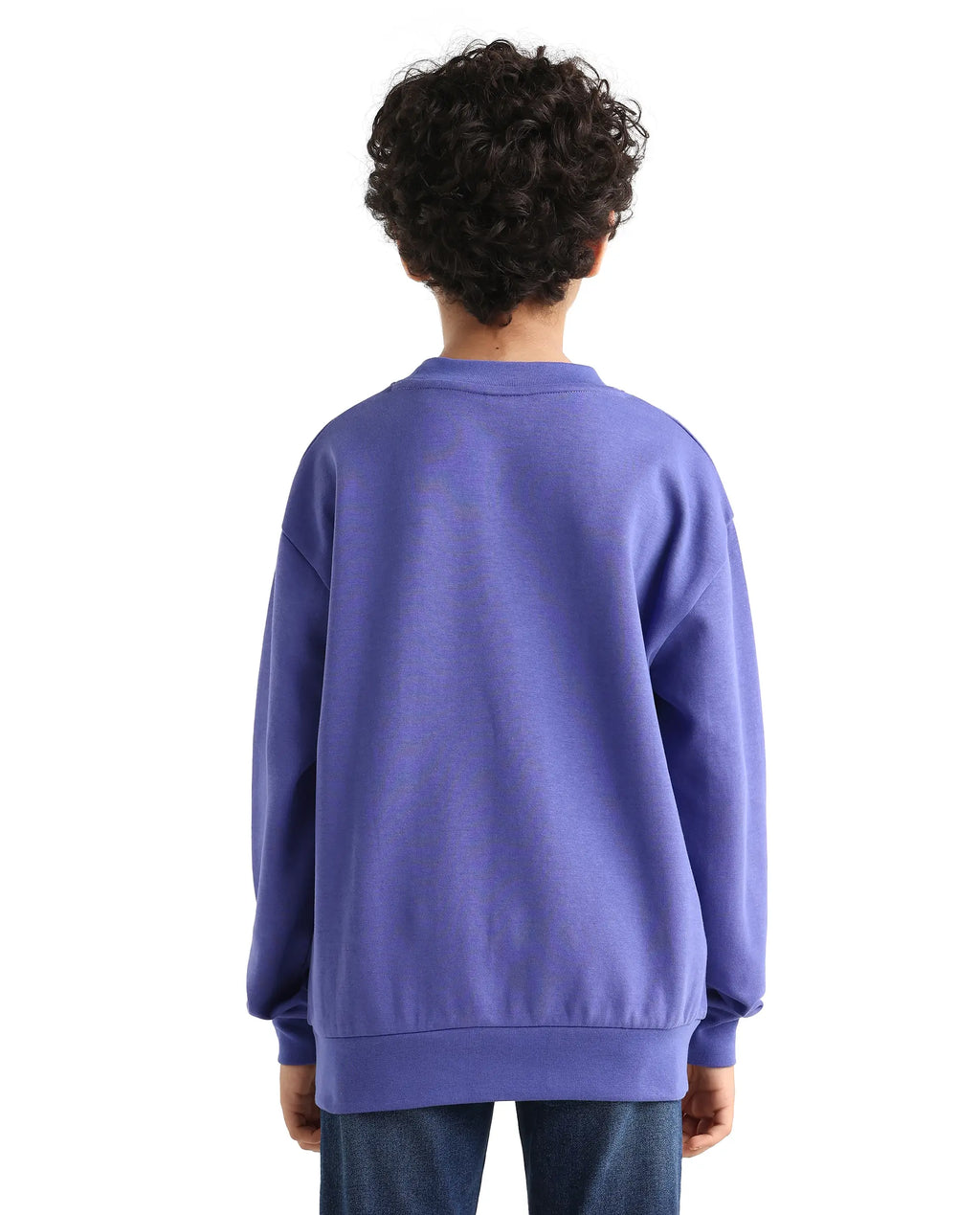 Rare Ones Kids Zeke Purple Cotton Blend Pull-On Closure Solid Full Sleeves Oversized Sweatshirt