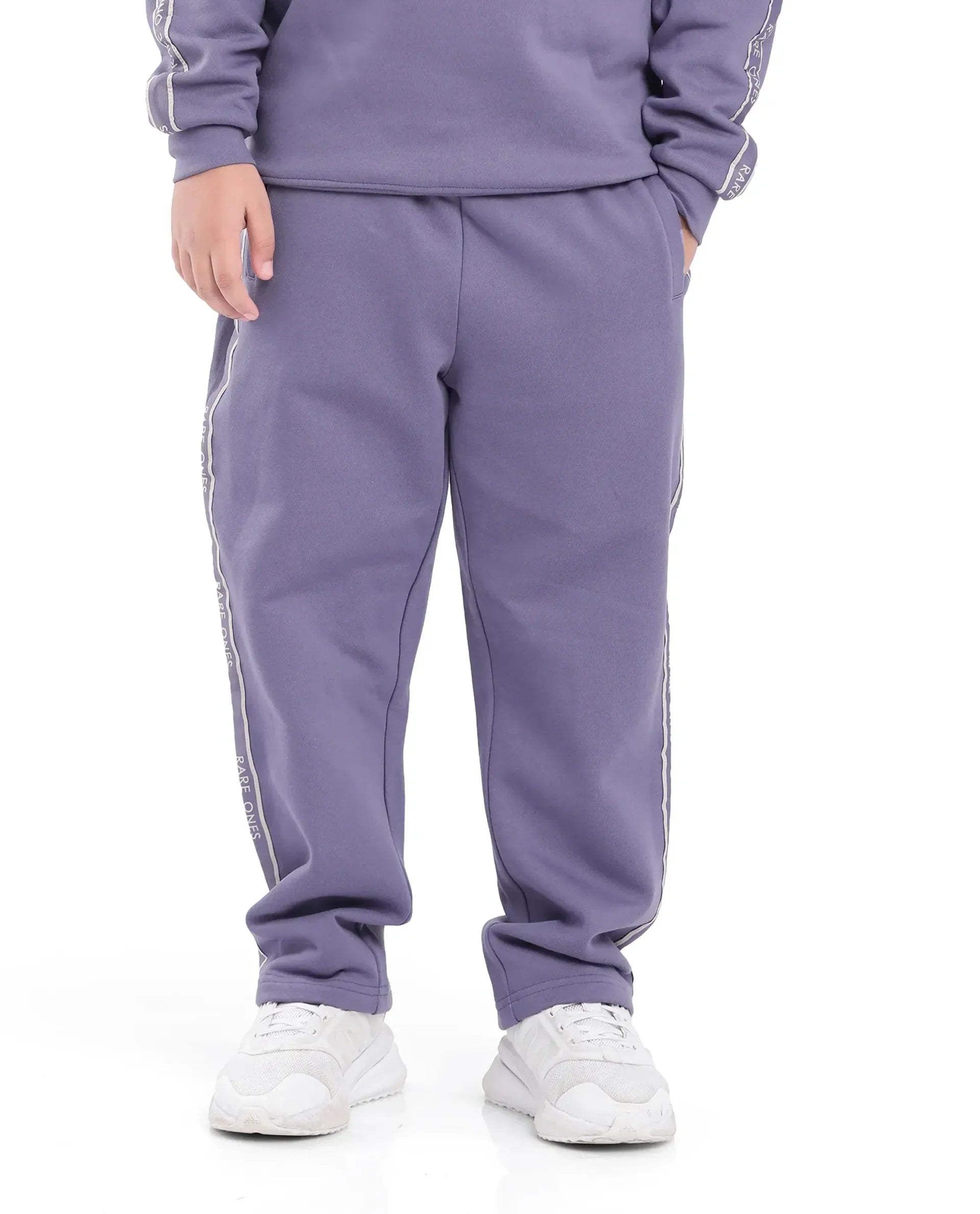 Rare Ones Kids Zeto Light Purple Cotton Poly Applique Drawstring Closure Trackpant