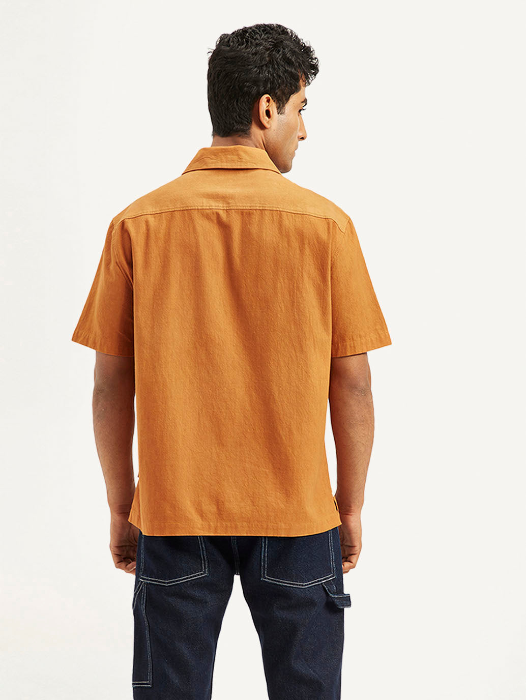 Men's Resort Collar Embroidered Relaxed Fit Shirt