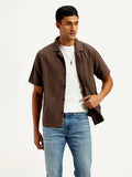 Men's Resort Collar Textured Relaxed Fit Shirt