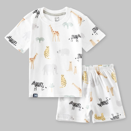 Jungle Crew White Kids Co-Ord Set