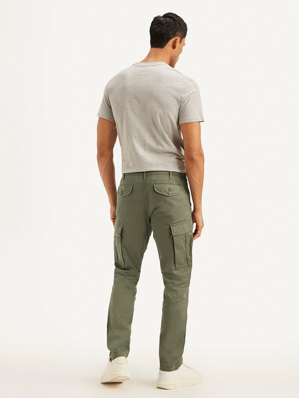 Men's Olive Relaxed Fit Cargo Trousers