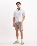 Rare Rabbit Men's Drivo Peach Cotton Blend Plain Regular Fit Shorts