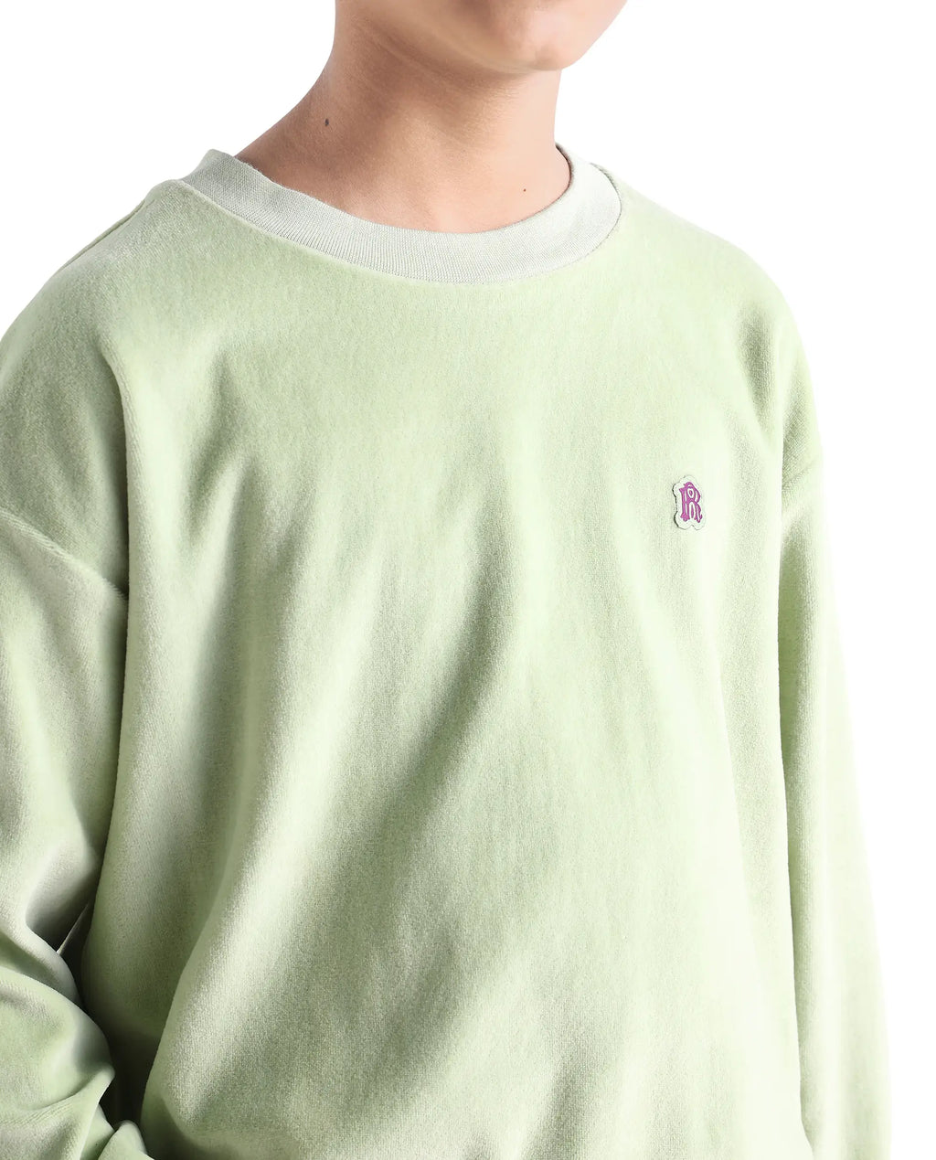 Rare Ones Kids Ellis Light Green Cotton Pull On Crew Neck Full Sleeves Fit Sweatshirt
