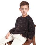 Rare Ones Kids Malto Brown Acrylic Solid Slip-On Closure Relaxed Fit Sweater