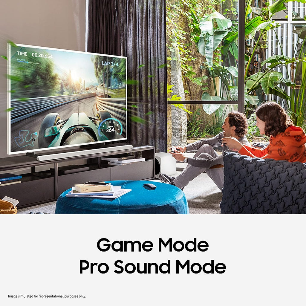 Samsung Q-Symphony Soundbar (HW-Q600B/XL), USB, Bluetooth with 3.1.2 Channel, Wireless Subwoofer, and 2 Up-Firing Speakers, Dolby Atmos Music (Black)