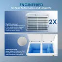 Haier 324 L Double Door Standard Deep Freezer  (White, HFC-350DM5, 5 Star)