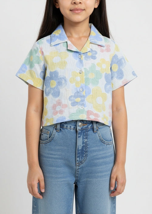HOP Kids Multicolour Floral Design Shirt