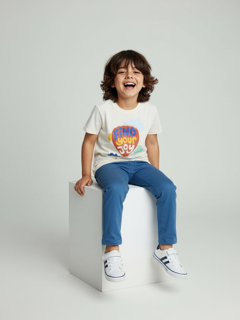 HOP Kids Off-White Printed Cotton T-Shirt
