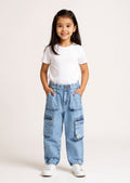 HOP Kids Blue Mid-Rise Jogger-Style Jeans