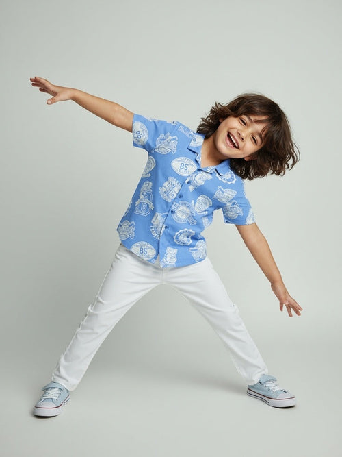 HOP Kids Blue Football-Themed Shirt